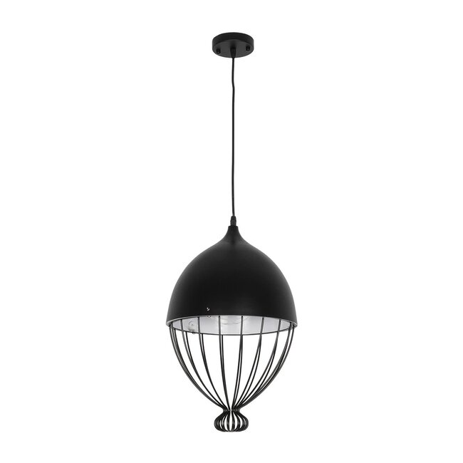 CANARIO 999-0111 Vintage Κρεμαστό Φωτιστικό Οροφής με Ντουί 1 x E27 AC 220-240V IP20 - Μαύρο - Μ28 x Π28 x Υ47cm - 3