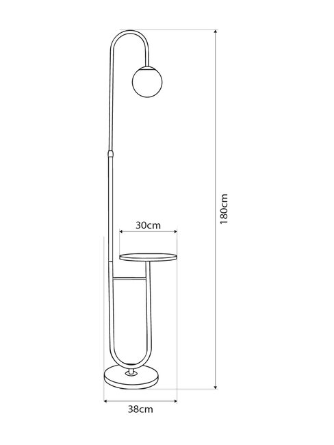 kelvo® CORDELIA KLV-102-0006 Επιδαπέδιο Φωτιστικό για Λάμπα με Ντουί 1 x E27 AC 220-240V IP20 - Μαύρο Ματ & Σατινέ Χρυσό Βούρτσας - Μ38 x Π30 x Υ180cm - 8