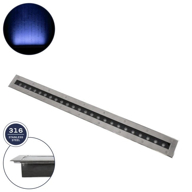 UNDERGROUND-REMVI 90194-B Χωνευτό Φωτιστικό Wall Washer Δαπέδου LED 18W 1440lm 10° DC 24V Αδιάβροχο IP68 L100 x W9 x H7.2cm Μπλε - Ανοξείδωτο Ατσάλι - 3 Years Warranty UNDERGROUND-REMVI 90194-B Χωνευτό Φωτιστικό Wall Washer Δαπέδου LED 18W 1440lm 10° DC 24V Αδιάβροχο IP68 L100 x W9 x H7.2cm Μπλε - Ανοξείδωτο Ατσάλι - 3 Years Warranty