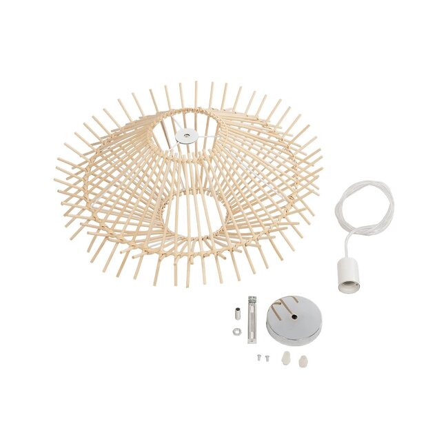 SASSO 999-0201 Boho Κρεμαστό Φωτιστικό Οροφής με Ντουί 1 x E27 AC 220-240V IP20 - Μπεζ - Μ50 x Π50 x Y23cm - 10