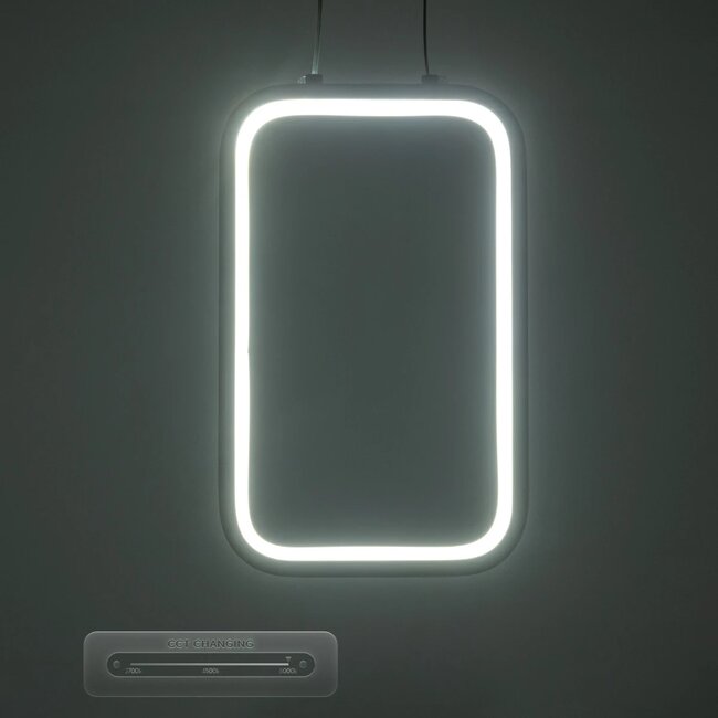 DEROBA 61300 Μοντέρνο Κρεμαστό Φωτιστικό Οροφής LED 12W 1320lm 360° AC 220-240V IP20 Ρυθμιζόμενο Λευκό CCT με On/Off 2700K/4500K/6000K - Lumileds SMD Chip - Νίκελ Βούρτσας - Μ16 x Π1.6 x Υ25.5cm - 3 Χρόνια Εγγύηση - 9
