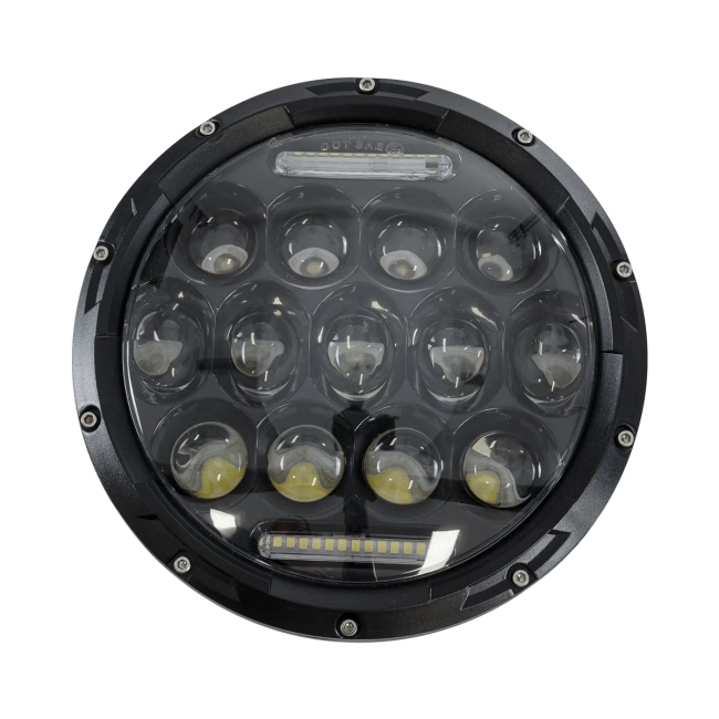 85417 Σετ 2 x Φανάρια JEEP WRANGLER 7 Ιντσών Βασικού Φωτισμού H/L με Ring Light DRL LED CREE CXB COB 75W 12000lm DC 10-30V Αδιάβροχα IP67 Ψυχρό Λευκό 6000K