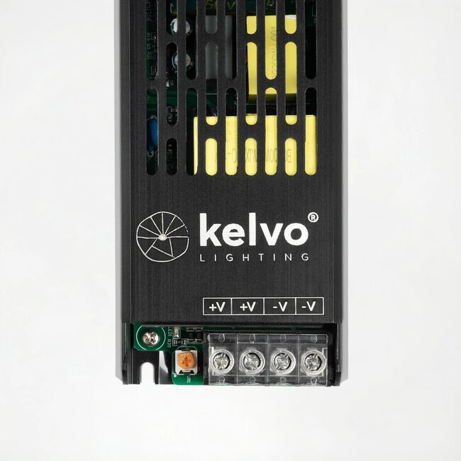 kelvo® ILUMA KLV-107-0009 Slim Τροφοδοτικό/Μετασχηματιστής Class I PELV 200W 16.5A AC 220-240V σε DC 12V IP20 - Γκρι Ανθρακί Ματ - Μ18.5 x Π5.9 x Υ2.8cm - 5 Χρόνια Εγγύηση - 4