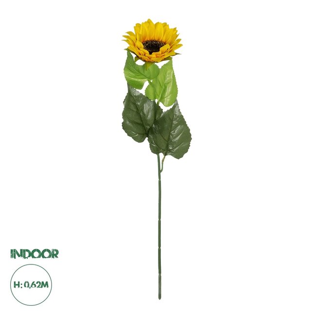 Artificial Garden YELLOW SUNFLOWER BRANCH 21381 Τεχνητό Διακοσμητικό Κλαδί Ηλιοτρόπιο Κίτρινο Y62cm