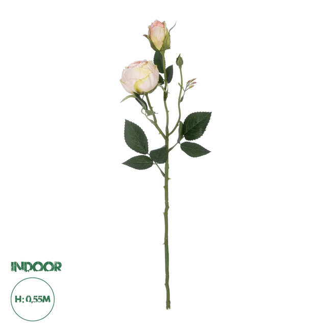Artificial Garden CHAMPAGNE DAMASK CLIMBING ROSE BRANCH 21198 Τεχνητό Διακοσμητικό Κλαδί Τριαντάφυλλο Σαμπανιζέ Y55cm