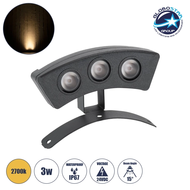TREEPLANTE 90515 Κυρτή Μπάρα Φωτισμού Wall Washer για Φυτά - Δέντρα LED 3W 330lm 15° DC 24V Αδιάβροχο IP67 Θερμό Λευκό 2700K Dimmable - Bridgelux SMD Chip - Γκρι Ανθρακί - Μ11 x Π3 x Υ8.2cm - 3 Χρόνια Εγγύηση TREEPLANTE 90515 Κυρτή Μπάρα Φωτισμού Wall Washer για Φυτά - Δέντρα LED 3W 330lm 15° DC 24V Αδιάβροχο IP67 Θερμό Λευκό 2700K Dimmable - Bridgelux SMD Chip - Γκρι Ανθρακί - Μ11 x Π3 x Υ8.2cm - 3 Χρόνια Εγγύηση