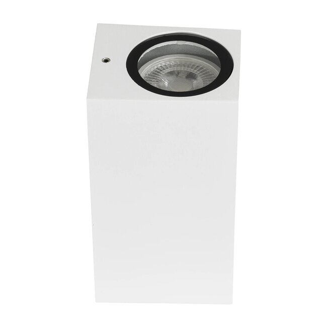 kelvo® BURANO KLV-101-0023 Φωτιστικό Τοίχου / Απλίκα για 2 Λάμπες MR16 με Ντουί GU10 AC 220-240V Αδιάβροχο IP65 - Λευκό Ματ - Μ8 x Π8 x Υ15cm - 5