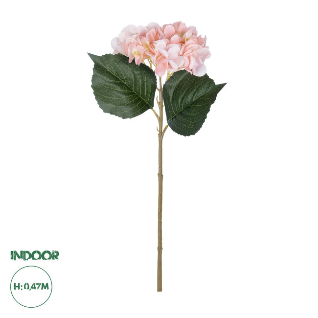 Artificial Garden SALMON HYDRANGEA BRANCH 21175 Τεχνητό Διακοσμητικό  Κλαδί Ορτανσίας Σαμπανιζέ  Y47cm