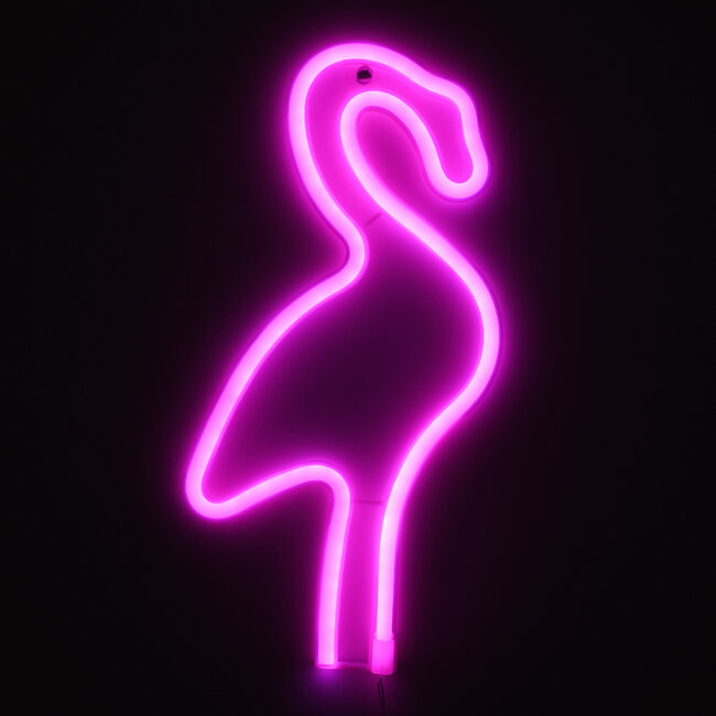 78573 Φωτιστικό Ταμπέλα Φωτεινή Επιγραφή NEON LED Σήμανσης FLAMINGO 5W με Καλώδιο Τροφοδοσίας USB - Μπαταρίας 3xAAA (Δεν Περιλαμβάνονται) - Ροζ - 5