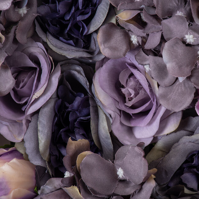 Artificial Garden ROSES STORY 20352 Τεχνητό Διακοσμητικό Πάνελ Λουλουδιών - Κάθετος Κήπος σύνθεση Μωβ & Ροζ Τριαντάφυλλα Μ40 x Π60 x Υ8cm - 7