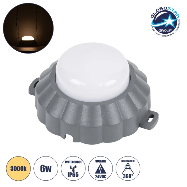 WALLLIGHT-MONA 90628 Μοντέρνο Φωτιστικό Τοίχου - Απλίκα LED 6W 660lm 360° DC 24V Αδιάβροχο IP65 Θερμό Λευκό 2700K - CREE COB Chip & TÜV SÜD Driver - Γκρι Ανθρακί Ματ - Μ11 x Π11 x Υ6.5cm - 3 Χρόνια Εγγύηση WALLLIGHT-MONA 90628 Μοντέρνο Φωτιστικό Τοίχου - Απλίκα LED 6W 660lm 360° DC 24V Αδιάβροχο IP65 Θερμό Λευκό 2700K - CREE COB Chip & TÜV SÜD Driver - Γκρι Ανθρακί Ματ - Μ11 x Π11 x Υ6.5cm - 3 Χρόνια Εγγύηση