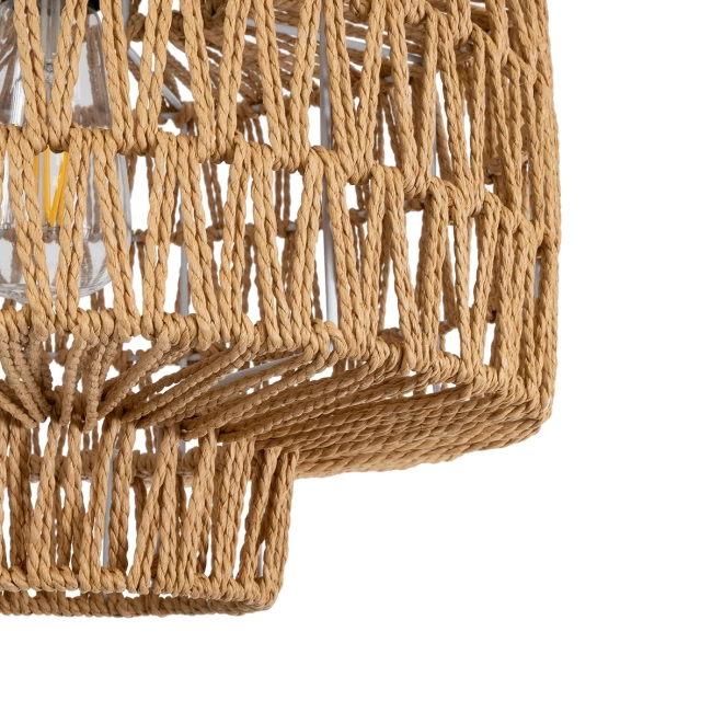  JENSON 00909 Boho Κρεμαστό Φωτιστικό Οροφής με Ντουί 1 x E27 AC 220-240V IP20 - Μπεζ - Μ33 x Π33 x Υ28cm - 8