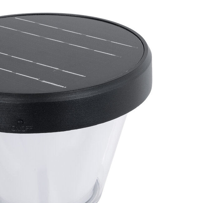 SOLARDIS 90523 LED Solar Bollard Light Κολωνάκι Κήπου Εξωτερικού Χώρου 10W 180lm 120° με Ενσωματωμένο Φωτοβολταϊκό Panel 6V 5W & Επαναφορτιζόμενη Μπαταρία Li-ion 3.2V 6000mAh με Αισθητήρα Ημέρας-Νύχτας - Αδιάβροχο IP65 Φ24 x Υ88cm Ψυχρό Λευκό 6000K - 4