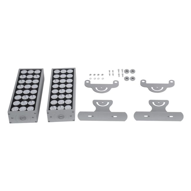 FLOOD-ZENA 90220 Προβολέας Wall Washer για Φωτισμό Κτιρίων LED 120W 10800lm 3° DC 24V Αδιάβροχο IP65 L38 x W30.5 x H24cm Θερμό Λευκό 2700K - Ασημί - 3 Years Warranty - 14