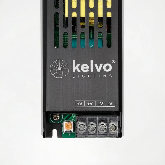 kelvo® ILUMA KLV-107-0008 Slim Τροφοδοτικό/Μετασχηματιστής Class I PELV 150W 12.5A AC 220-240V σε DC 12V IP20 - Γκρι Ανθρακί Ματ - Μ18.1 x Π4.8 x Υ2.8cm - 5 Χρόνια Εγγύηση - 4
