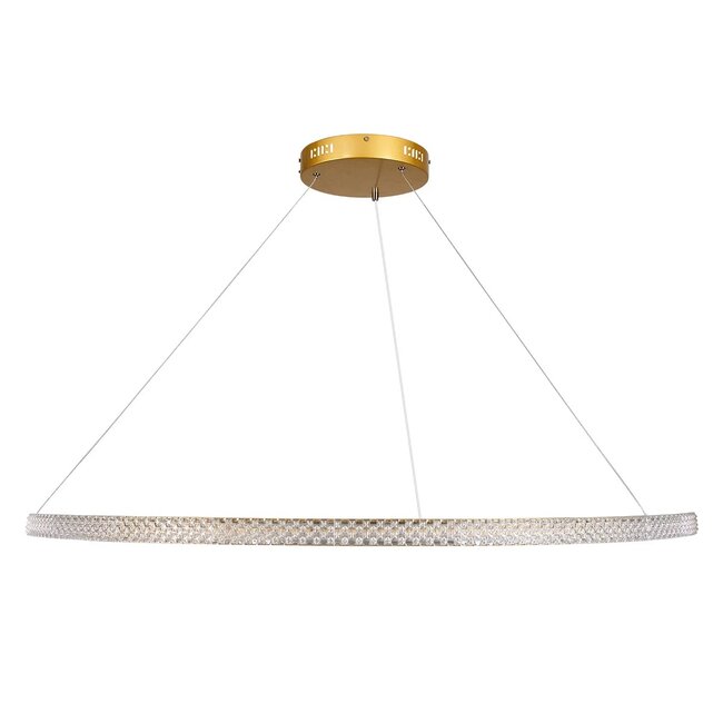 kelvo® DIAMOND KLV-101-0234 Κρεμαστό Φωτιστικό Οροφής LED 75W 7500lm 180° AC 220-240V IP20 Ρυθμιζόμενο Λευκό CCT με Χειριστήριο από 2700K έως 6000K Dimmable - Lumileds SMD Chip - Χρυσό Πλατίνα - Μ100 x Π100 x Υ3cm - 3 Χρόνια Εγγύηση - 4