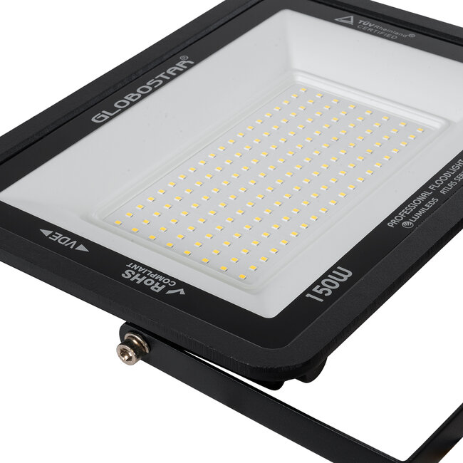 ATLAS 61429 Επαγγελματικός Προβολέας LED 150W 18000lm 120° AC 220-240V - Αδιάβροχος IP67 - Μ32 x Π4 x Υ23cm - Μαύρο - Φυσικό Λευκό 4500K - LUMILEDS Chips - TÜV Rheinland Certified - 5 Years Warranty - 6
