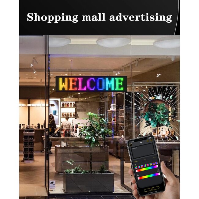 MATRIX GLB-106-0002 Εύκαμπτη Κυλιόμενη Ψηφιακή Επιγραφή 37.4x9.2cm P5 64x16 Pixel LED 10W DC 5V 2A με USB 2.0 Αδιάβροχο IP65 Πολύχρωμο RGB - Bluetooth Control μέσω iPIXEL APP - Μ37.4 x Π0.2 x Υ9.2cm - 2 Χρόνια Εγγύηση - 10