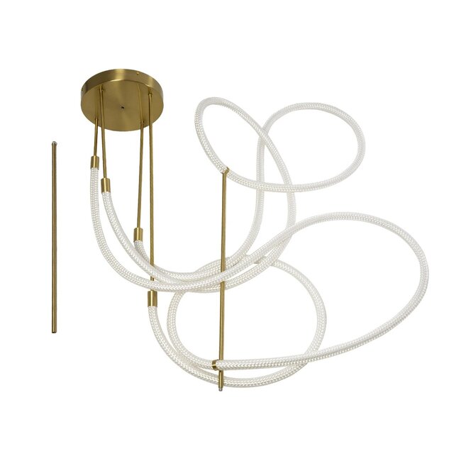 kelvo® GLOW KLV-101-0154 Φωτιστικό Οροφής LED 85W 8500lm 360° AC 220-240V IP20 Ρυθμιζόμενο Λευκό CCT με Χειριστήριο από 2700K έως 6000K Dimmable - Lumileds SMD Chip - Χρυσό Πλατίνα - Μ100 x Π100 x Υ140cm - 3 Χρόνια Εγγύηση - 12