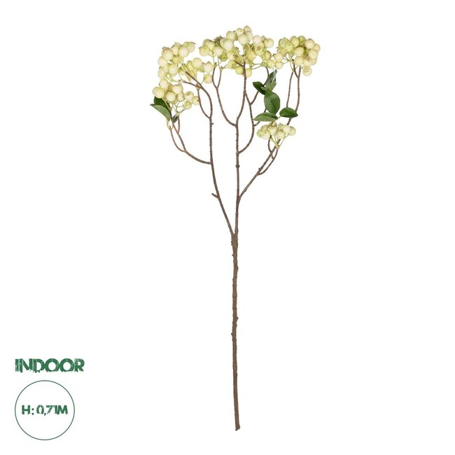 Artificial Garden WHITE BERRIES FRUIT BRANCH 21446 Τεχνητό Διακοσμητικό Κλαδί Λευκό Γκί Y71cm