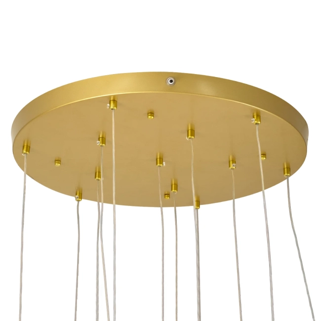 TEARS 61314 Μοντέρνο Κρεμαστό Φωτιστικό Οροφής LED 36W 3960lm 180° AC 220-240V IP20 Ρυθμιζόμενο Λευκό CCT με Χειριστήριο από 2700K έως 6000K Dimmable - Lumileds SMD Chip - Χρυσό Βούρτσας - Μ60 x Π60 x Υ51.5cm - 3 Χρόνια Εγγύηση - 9