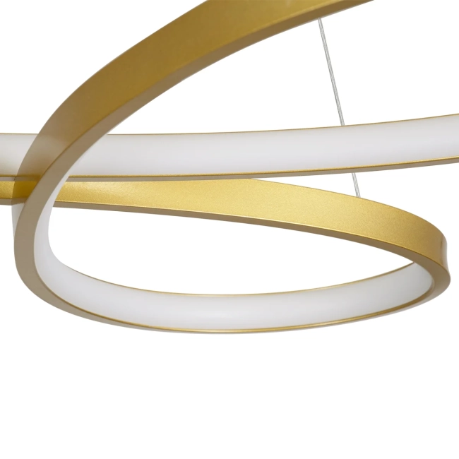 BUTTERFLY 61393 Μοντέρνο Κρεμαστό Φωτιστικό Οροφής LED 75W 7500lm 300° AC 220-240V IP20 Ρυθμιζόμενο Λευκό CCT με Χειριστήριο από 2700K έως 6000K Dimmable - Lumileds SMD Chip - Χρυσό Βούρτσας - Μ70 x Π55 x Υ4cm - 3 Χρόνια Εγγύηση - 8