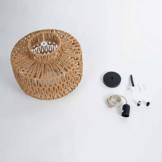  JENSON 00909 Boho Κρεμαστό Φωτιστικό Οροφής με Ντουί 1 x E27 AC 220-240V IP20 - Μπεζ - Μ33 x Π33 x Υ28cm - 10