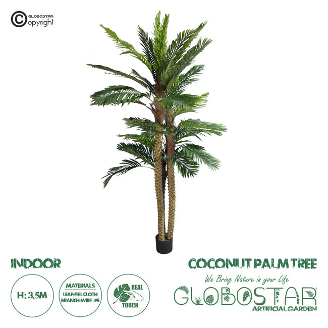 Artificial Garden COCONUT PALM TREE 20087 Τεχνητό Διακοσμητικό Φυτό Φοινικόδεντρο Κοκοφοίνικας Υ350cm