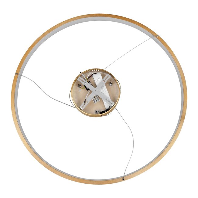 kelvo® NEMESIS KLV-101-0213 Κρεμαστό Φωτιστικό Οροφής LED 67W 6700lm 180° AC 220-240V IP20 Ρυθμιζόμενο Λευκό CCT με Χειριστήριο από 2700K έως 6000K Dimmable - Lumileds SMD Chip - Χρυσό Πλατίνα - Μ80 x Π80 x Υ4cm - 3 Χρόνια Εγγύηση - 8