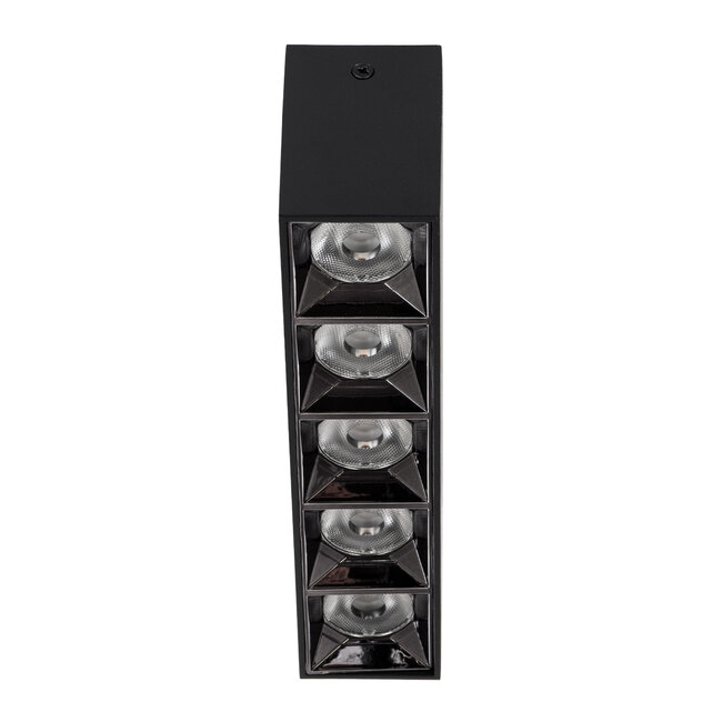 LUMINAR SUPERIOR 60329 Επιφανειακό LED Spot Downlight TrimLess 20W 2700lm 36° AC 220-240V IP20 Μ19.5 x Π4.2 x Υ6.6cm - Μαύρο με Κάτοπτρο Χρωμίου - Θερμό Λευκό 2700K - Bridgelux High Lumen Chip Gen2 - TÜV Certified Driver - 5 Years Warranty - 7