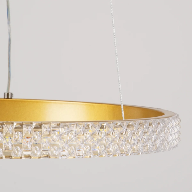 DIAMOND 61129 Μοντέρνο Κρεμαστό Φωτιστικό Οροφής LED 30W 3513lm 360° AC 220-240V IP20 Ρυθμιζόμενο Λευκό CCT με Χειριστήριο από 2700K έως 6000K Dimmable - Lumileds SMD Chip - Χρυσό Βούρτσας - Μ40 x Π40 x Υ3cm - 3 Χρόνια Εγγύηση - 5