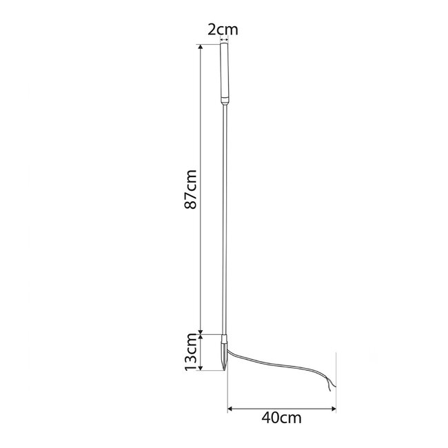 REED GLB-103-0006 Φωτιστικό Κολωνάκι Κήπου με Καρφωτή Βάση LED 2W 180lm 360° DC 24V Αδιάβροχο IP65 Θερμό Λευκό 2700K - Sanan SMD Chip - Μαύρο Ματ - Μ2 x Π2 x Υ100cm - 3 Χρόνια Εγγύηση - 5