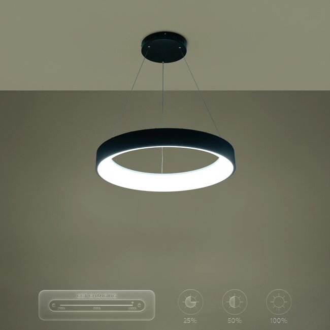 kelvo® SALEM KLV-101-0289 Κρεμαστό Φωτιστικό Οροφής LED 105W 10500lm 120° AC 220-240V IP20 Ρυθμιζόμενο Λευκό CCT με Χειριστήριο από 2700K έως 6000K Dimmable - Lumileds SMD Chip - Μαύρο Ματ - Μ60 x Π60 x Υ6cm - 3 Χρόνια Εγγύηση - 13