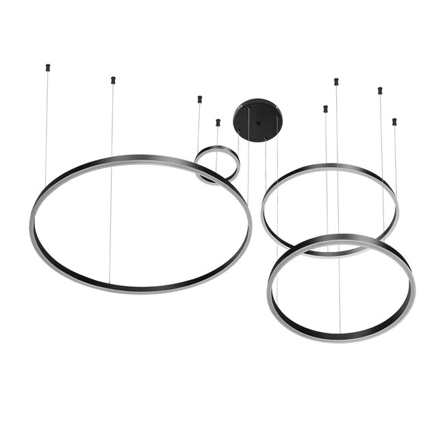 kelvo® VENOM KLV-101-0202 Κρεμαστό Φωτιστικό Οροφής LED 150W 15000lm 120° AC 220-240V IP20 Ρυθμιζόμενο Λευκό CCT με Χειριστήριο από 2700K έως 6000K Dimmable - Lumileds SMD Chip - Μαύρο Ματ - Μ150 x Π90 x Υ60cm - 3 Χρόνια Εγγύηση - 4