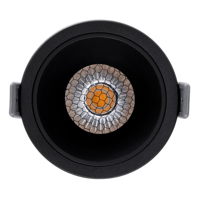 PLUTO-M 60257 Χωνευτό LED Spot Downlight TrimLess Φ8.4cm 10W 1250lm 38° AC 220-240V IP20 Φ8.4 x Υ5.9cm - Στρόγγυλο - Μαύρο & Anti-Glare HoneyComb - Θερμό Λευκό 2700K - Bridgelux COB - 5 Years Warranty - 6