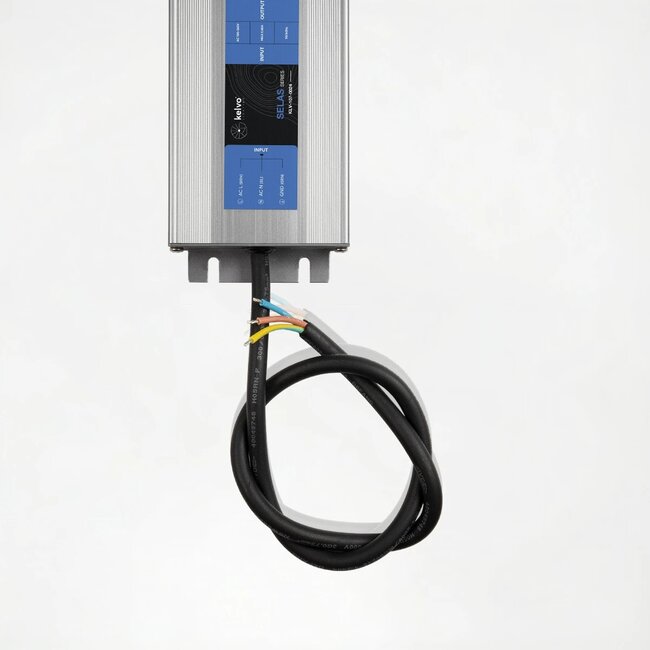 kelvo® SELAS KLV-107-0024 Τροφοδοτικό/Μετασχηματιστής Class I PELV 150W 12.5A AC 220-240V σε DC 12V Αδιάβροχο IP67 - Γκρι Ανθρακί Ματ - Μ18.9 x Π6.5 x Υ2.2cm - 5 Χρόνια Εγγύηση - 4