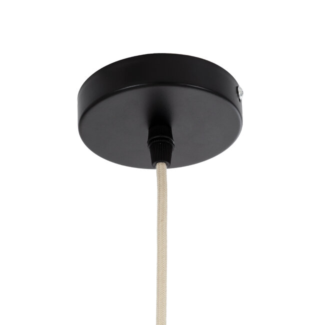 Vintage Κρεμαστό Φωτιστικό Οροφής Μονόφωτο Μπεζ Ξύλινο Ψάθινο Rattan Φ30  NATH 01202 - 9