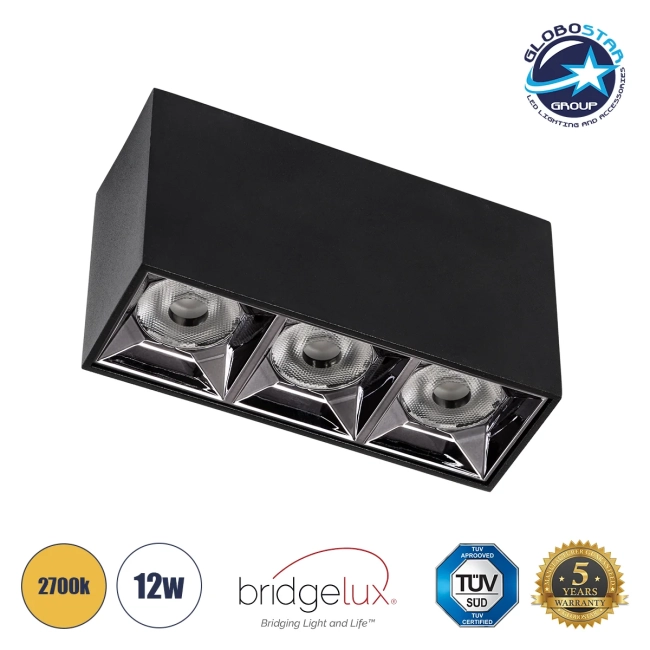 LUMINAR 60325 Downlight Σποτ LED 12W 1620lm 36° AC 220-240V IP20 Θερμό Λευκό 2700K - Osram SMD Chip & TÜV SÜD Driver - Μαύρο Ματ - Μ11.8 x Π4.2 x Υ6.6cm - 5 Χρόνια Εγγύηση LUMINAR 60325 Downlight Σποτ LED 12W 1620lm 36° AC 220-240V IP20 Θερμό Λευκό 2700K - Osram SMD Chip & TÜV SÜD Driver - Μαύρο Ματ - Μ11.8 x Π4.2 x Υ6.6cm - 5 Χρόνια Εγγύηση