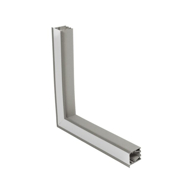 ALP-CORNER-SIDE90 RECESSA 61790 Χωνευτό Προφίλ Αλουμινίου Γωνία με Λευκό Γαλακτερό Πατητό Κάλυμμα για Ταινίες LED IP20 - Γκρι Ανθρακί Ματ - Μ30 x Π3.5 x Υ4cm