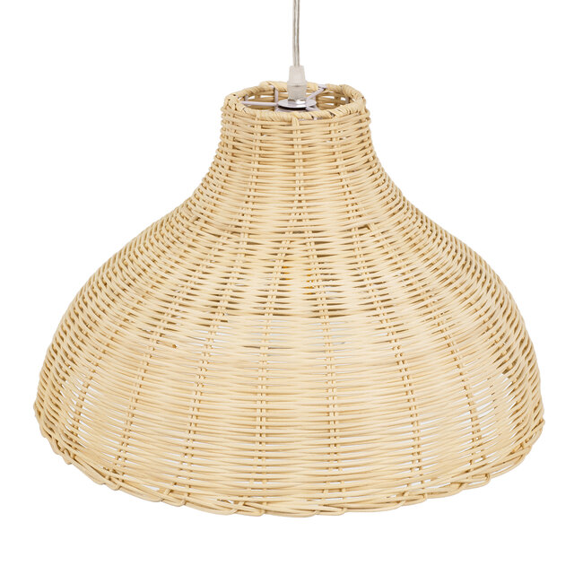 MAYOTTE 00724 Vintage Κρεμαστό Φωτιστικό Οροφής Μονόφωτο Μπεζ Ξύλινο Bamboo Φ40 x Y28cm - 7