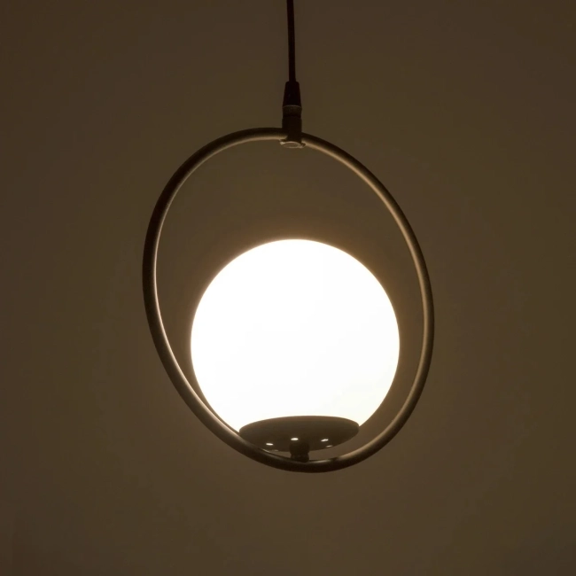  CIRCLE 201-0075 Vintage Κρεμαστό Φωτιστικό Οροφής με Ντουί 1 x E27 AC 220-240V IP20 - Μαύρο & Λευκό - Μ26 x Π26 x Υ29cm