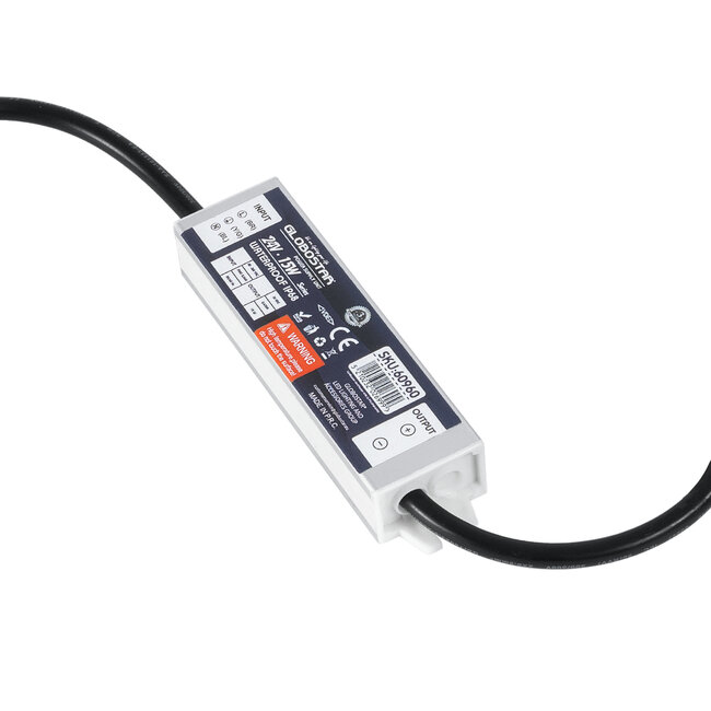 60960 Αδιάβροχο Τροφοδοτικό SELV για Προϊόντα Φωτισμού LED 15W 0.625A - AC 220-240V σε DC 24V με 1.2m VDE Καλώδιο Παροχής & Εξόδου Τροφοδοσίας - Αδιάβροχο IP68 - M12 x W3 x H2cm  - 3 Χρόνια Εγγύηση - 5