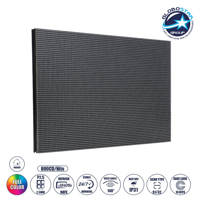 LUXCORE 41029 Module για Οθόνες LED Video Wall 32x16cm 128x64px P2.5 LED 35W 3840Hz 8192 Dots ≥1800cd/㎡ Nits DC 5V Εσωτερικού Χώρου IP31 Full Color S1/32 14Bits - Kinglight SMD2121 - Μ32 x Π1.5 x Υ16cm - 2 Χρόνια Εγγύηση LUXCORE 41029 Module για Οθόνες LED Video Wall 32x16cm 128x64px P2.5 LED 35W 3840Hz 8192 Dots ≥1800cd/㎡ Nits DC 5V Εσωτερικού Χώρου IP31 Full Color S1/32 14Bits - Kinglight SMD2121 - Μ32 x Π1.5 x Υ16cm - 2 Χρόνια Εγγύηση