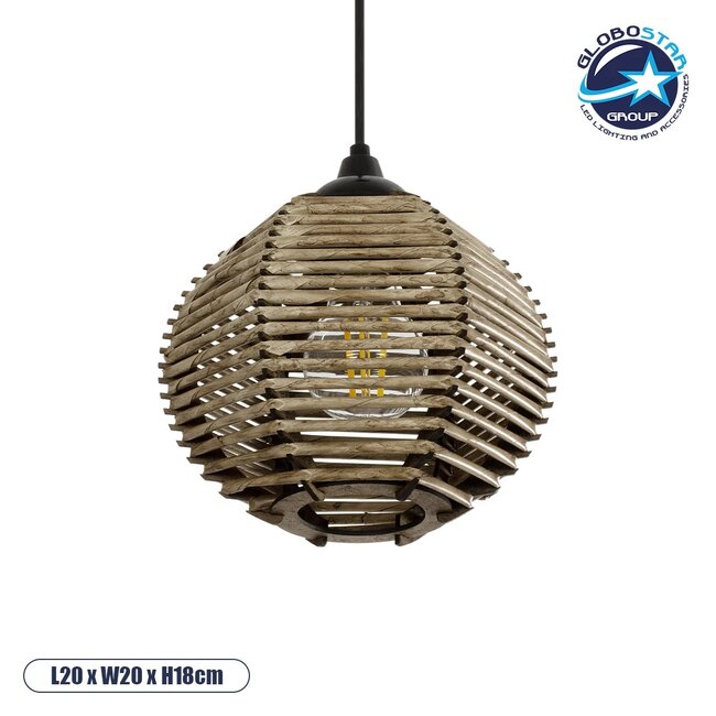 JUTTI 205-0041 Boho Κρεμαστό Φωτιστικό Οροφής με Ντουί 1 x E27 AC 220-240V IP20 - Μπεζ - M20 x Π20 x Υ18cm JUTTI 205-0041 Boho Κρεμαστό Φωτιστικό Οροφής με Ντουί 1 x E27 AC 220-240V IP20 - Μπεζ - M20 x Π20 x Υ18cm