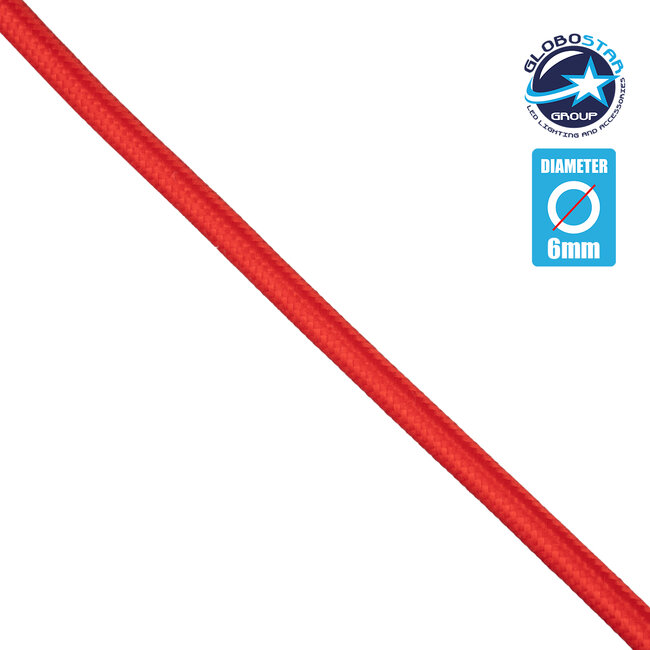 77602 Στρογγυλό Υφασμάτινο Καλώδιο 2 x 0.75mm² Κόκκινο