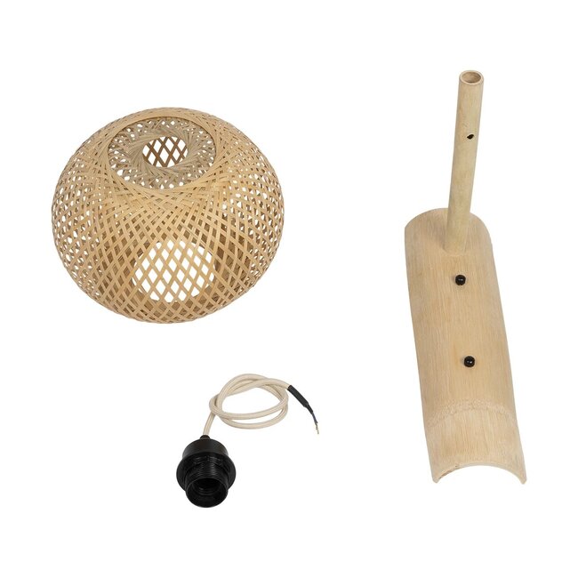 SELVA 01963 Boho Φωτιστικό Τοίχου - Απλίκα με Ντουί 1 x E27 AC 220-240V IP20 - Μπεζ - Μ23 x Π23 x Υ37cm - 8