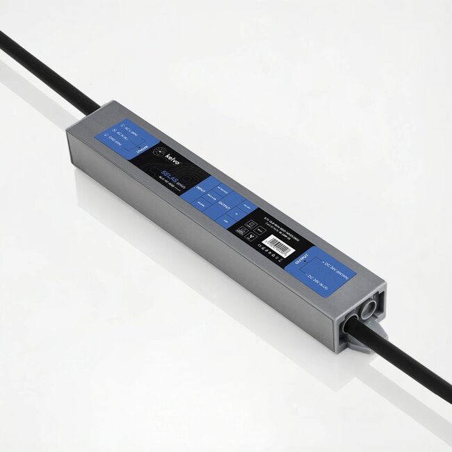 kelvo® SELAS KLV-107-0029 Τροφοδοτικό/Μετασχηματιστής Class II SELV 24W 1A AC 220-240V σε DC 24V Αδιάβροχο IP67 - Γκρι Ανθρακί Ματ - Μ18.2 x Π3 x Υ2.2cm - 5 Χρόνια Εγγύηση - 2