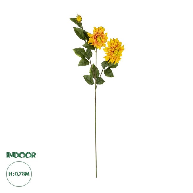 Artificial Garden ORANGE DHALIA BRANCH 21324 Τεχνητό Διακοσμητικό Πορτοκαλί Κλαδί Ντάλια Y115cm