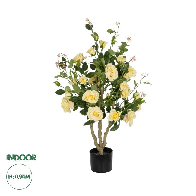 Artificial Garden YELLOW ROSES 21073 Τεχνητό Διακοσμητικό Δέντρο Τριανταφυλλιά Μ50 x Π50 x Υ90cm