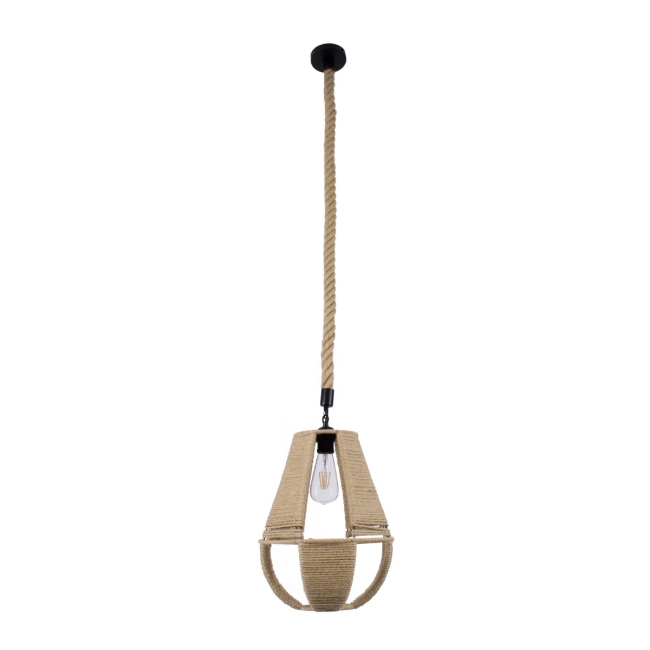 POLIA 01608 Boho Κρεμαστό Φωτιστικό Οροφής με Ντουί 1 x E27 AC 220-240V IP20 - Μπεζ - Μ30 x Π30 x Y42cm - 3